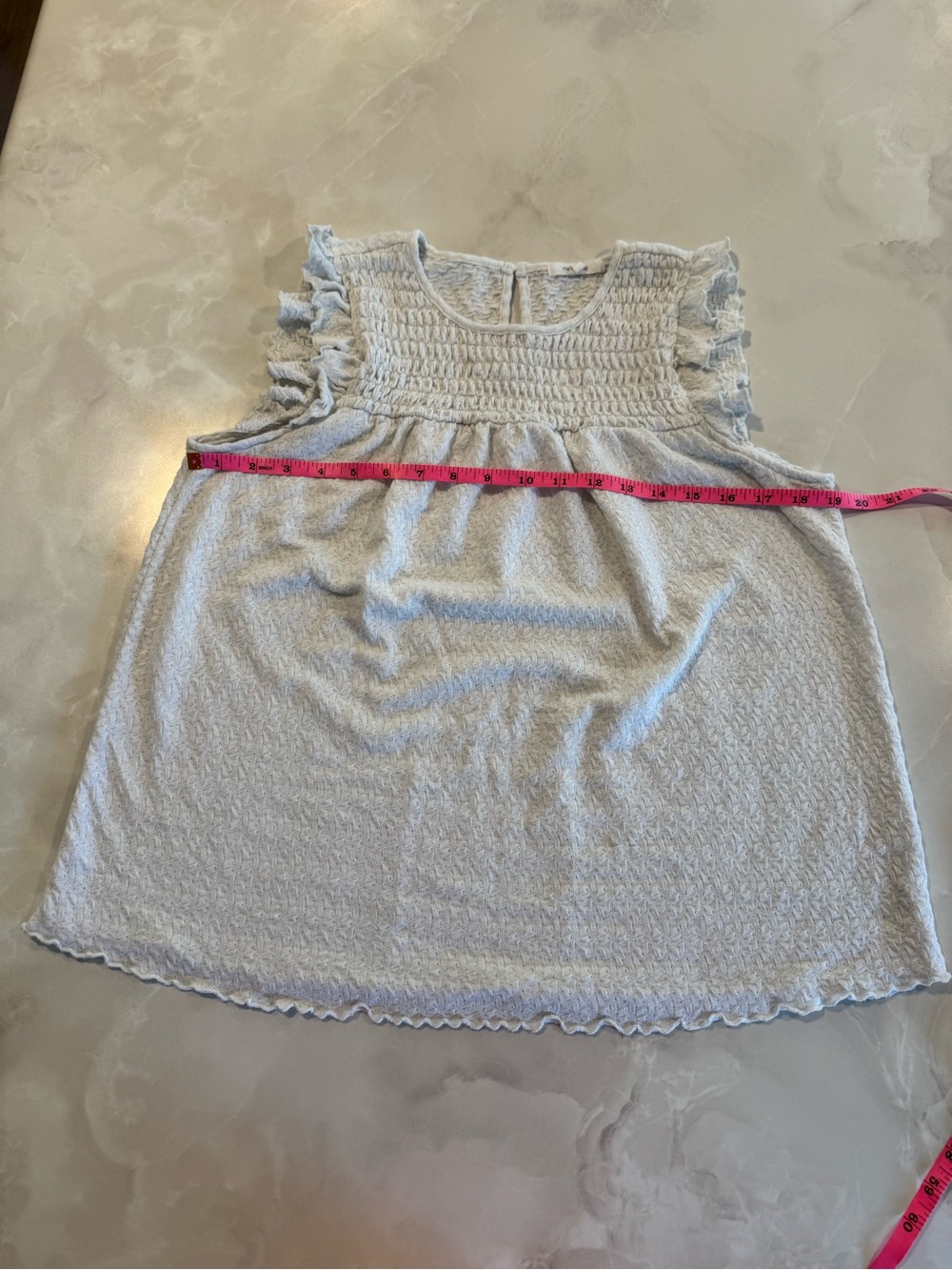 Maurices White Smocked Ruffle Tank Top
